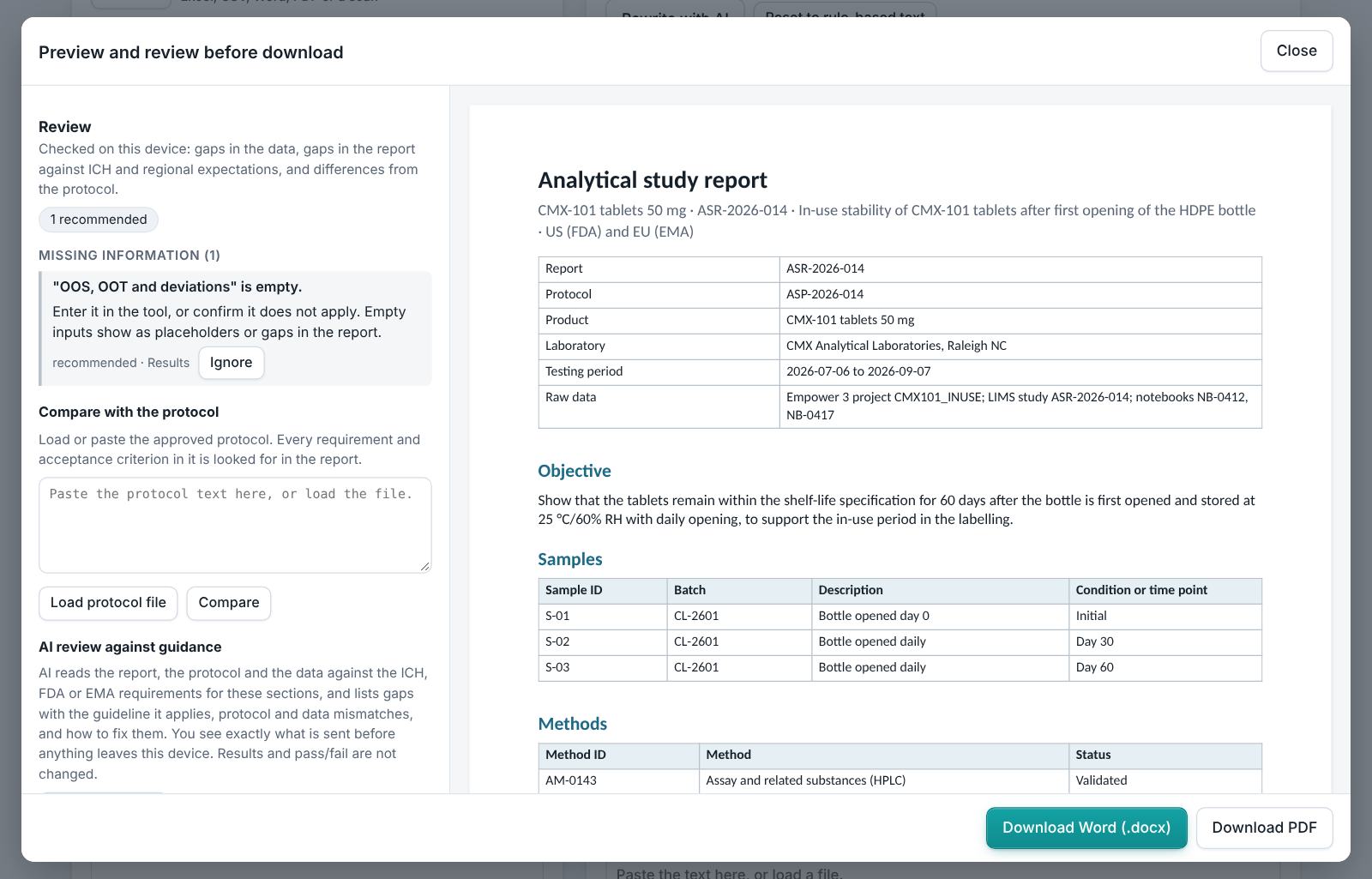 Analytical Study Report