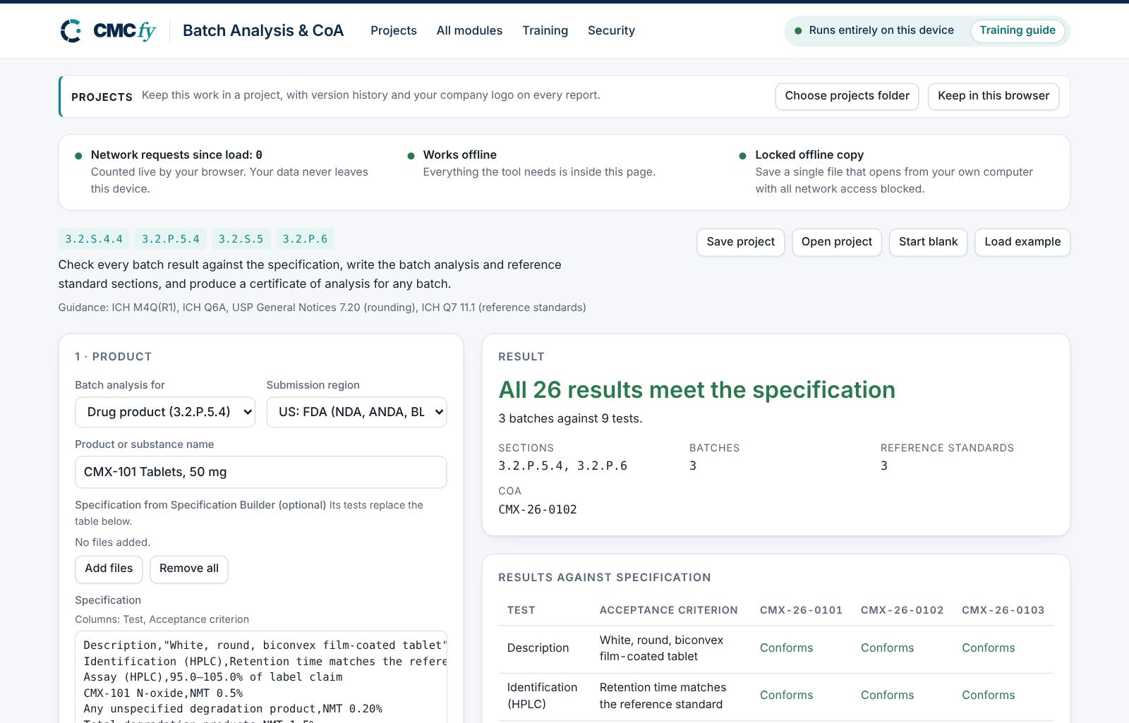 Batch Analysis & CoA