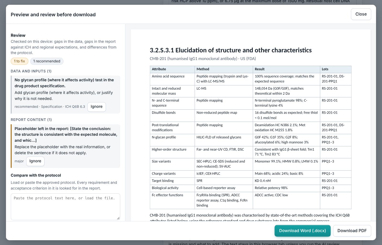 Biologics Characterisation & Specification