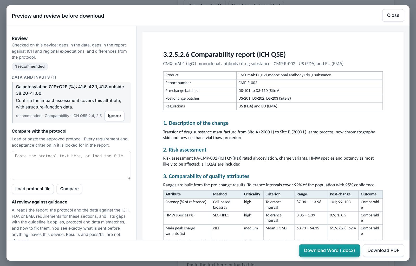 Biologics Comparability (ICH Q5E)