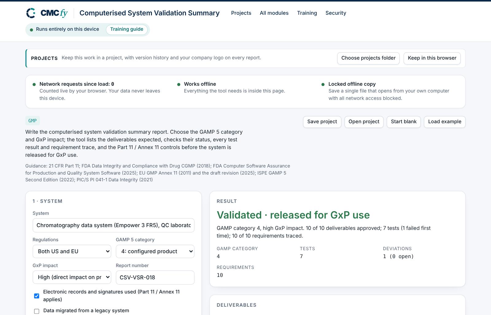 Computerised System Validation Summary