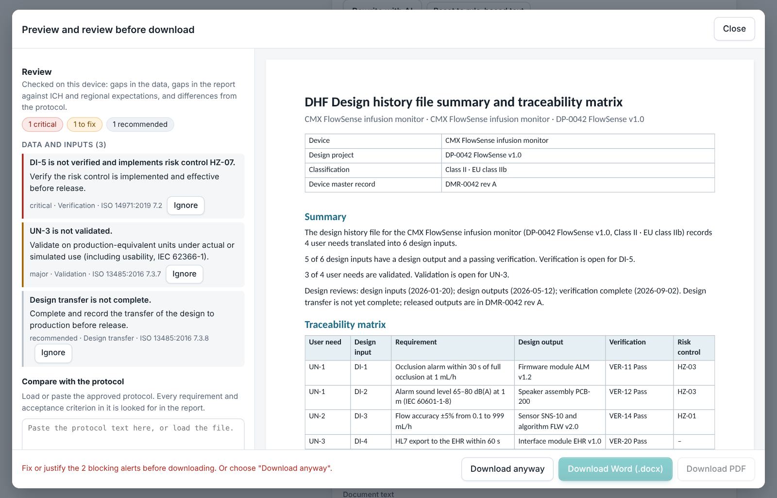 Design History File