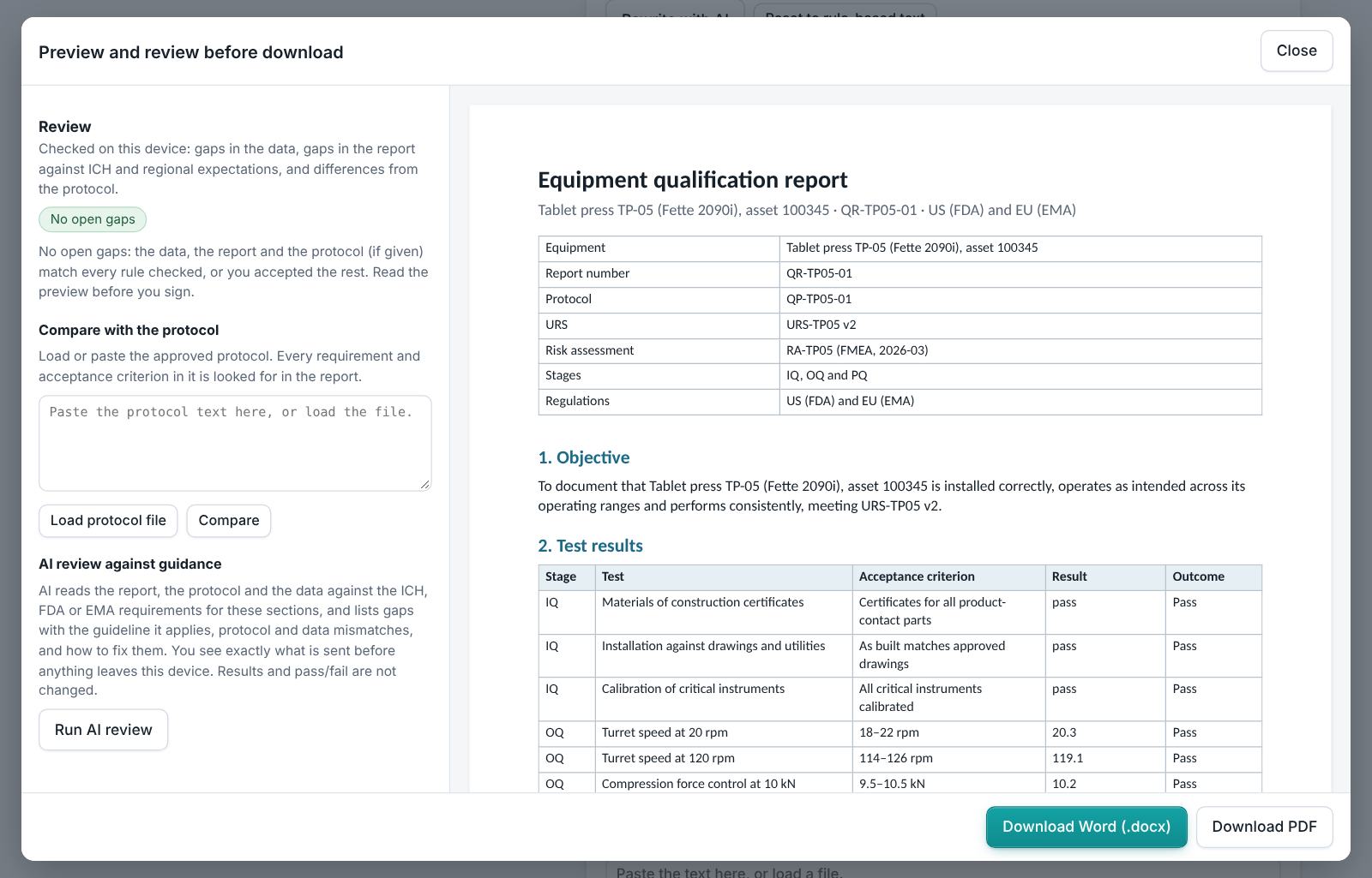 Equipment Qualification Report