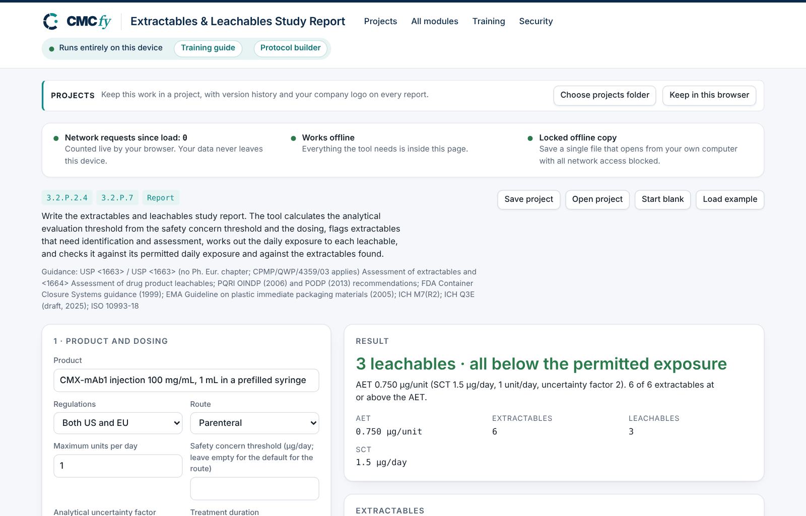 Extractables & Leachables Study Report