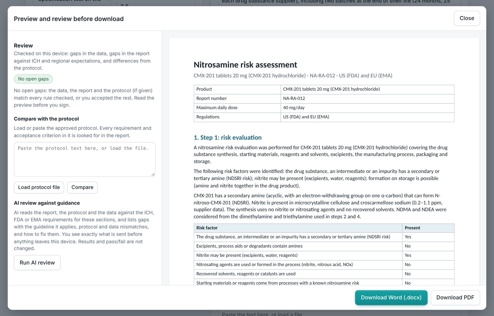 Nitrosamine Risk Assessment