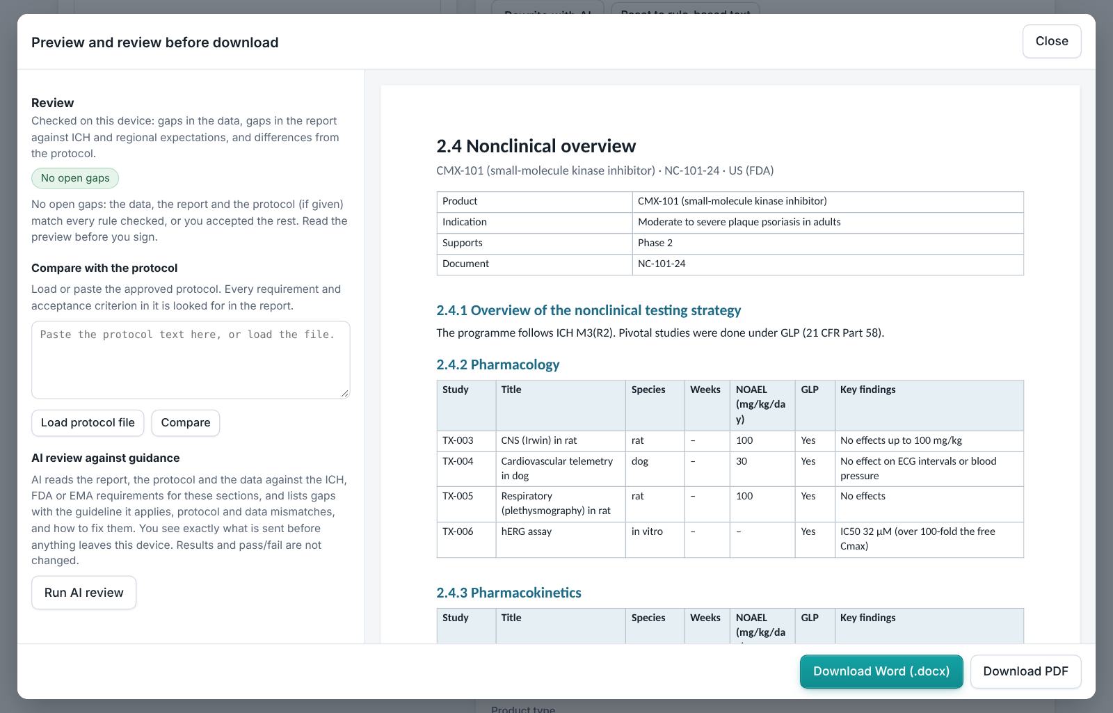 Nonclinical Overview & Summaries