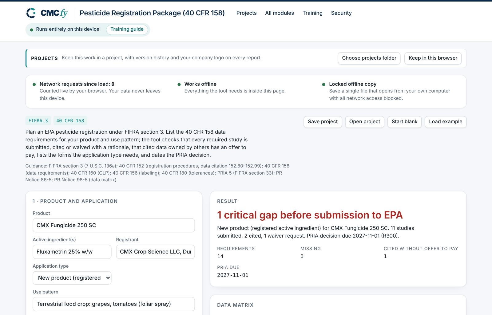 Pesticide Registration Package