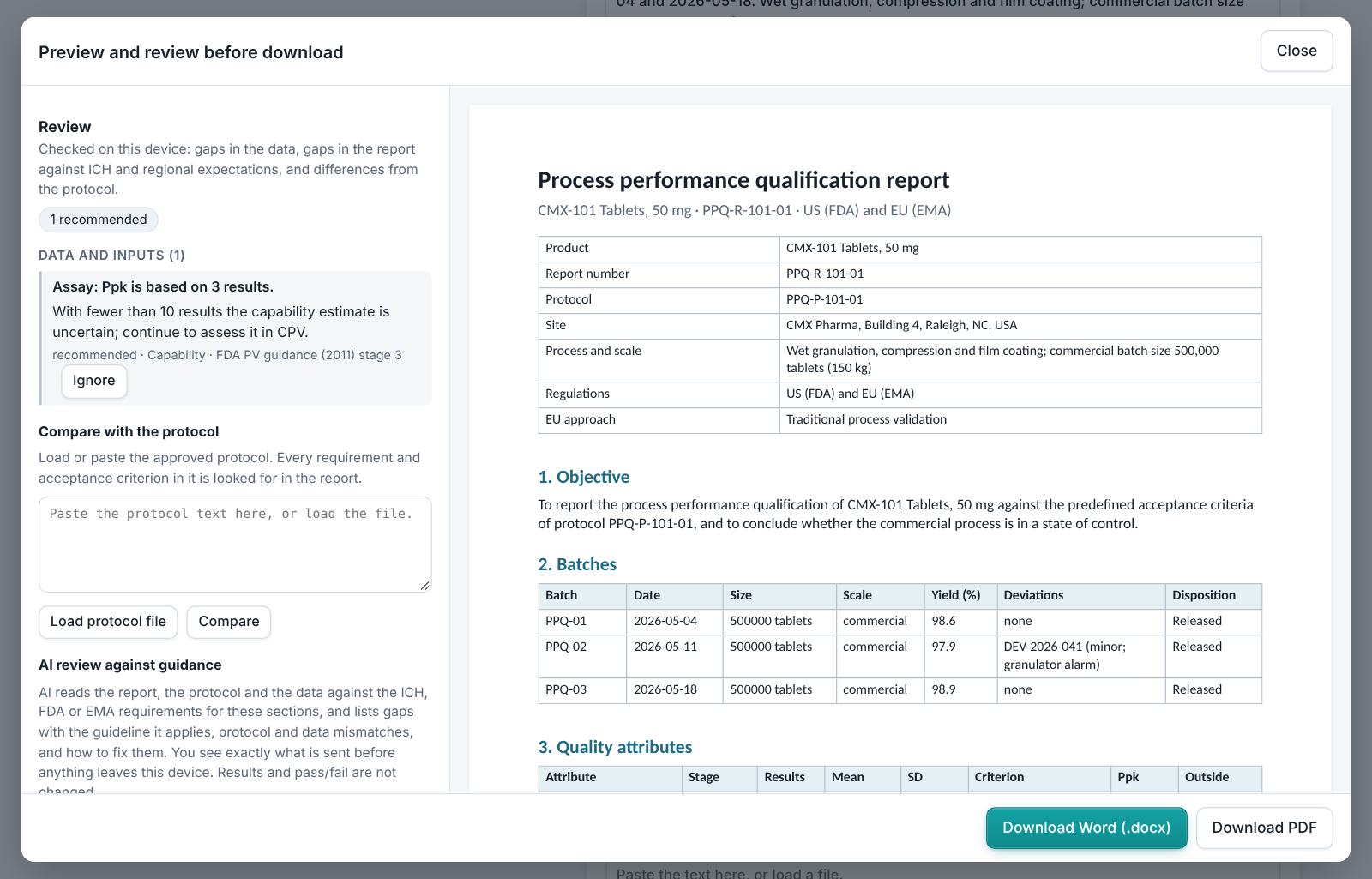 Process Validation Report