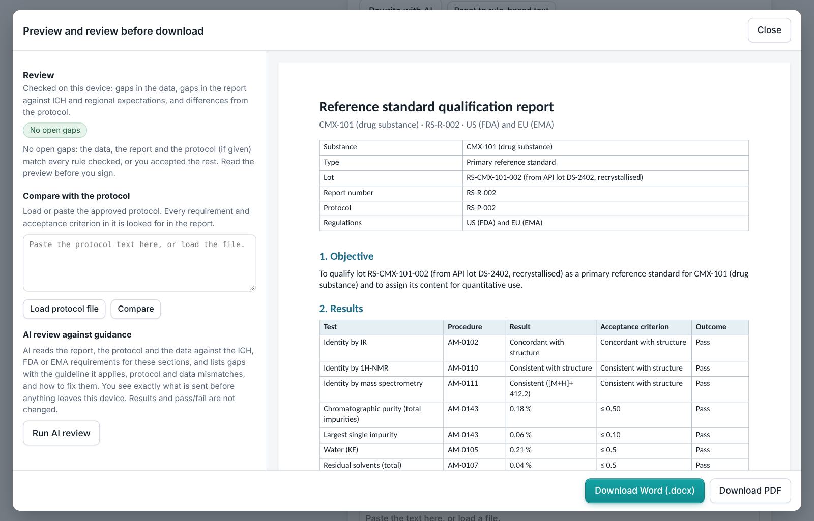 Reference Standard Qualification